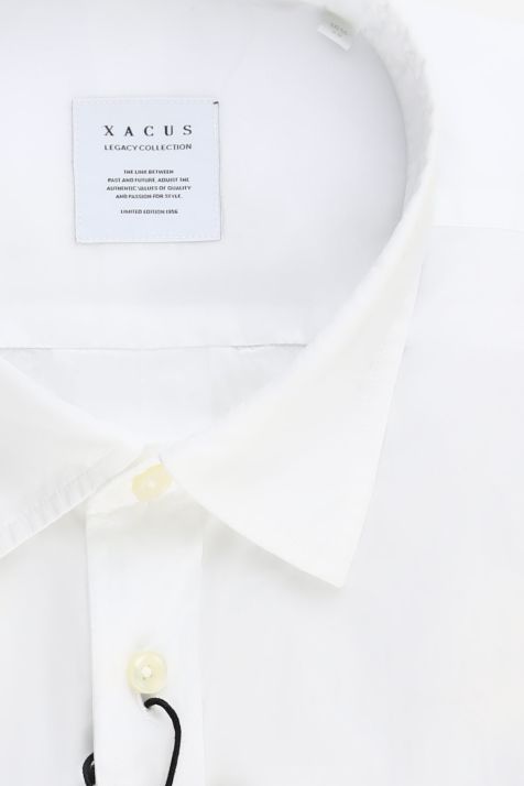 Men's Shirt Xacus Regular Plain 100% cotton collar Italian Short sleeve