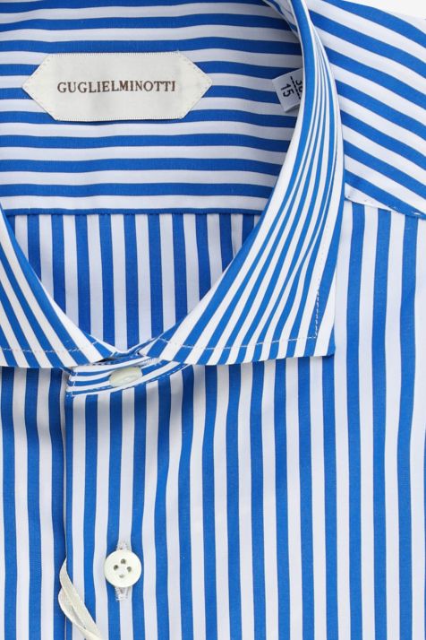 Men's Shirt Guglielminotti Regular Stripe 100% cotton collar French Long sleeve