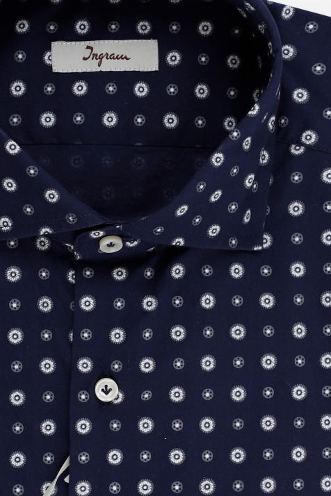 Camisa Hombre Ingram Regular Diseño  100% algodón cuello Francés Manga larga