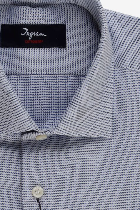 Men's Shirt Ingram Slim Not Iron Semi-plain 100% cotton collar French Long sleeve