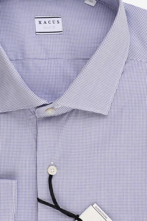 Men's Shirt Xacus Regular Check 100% cotton collar French Long sleeve