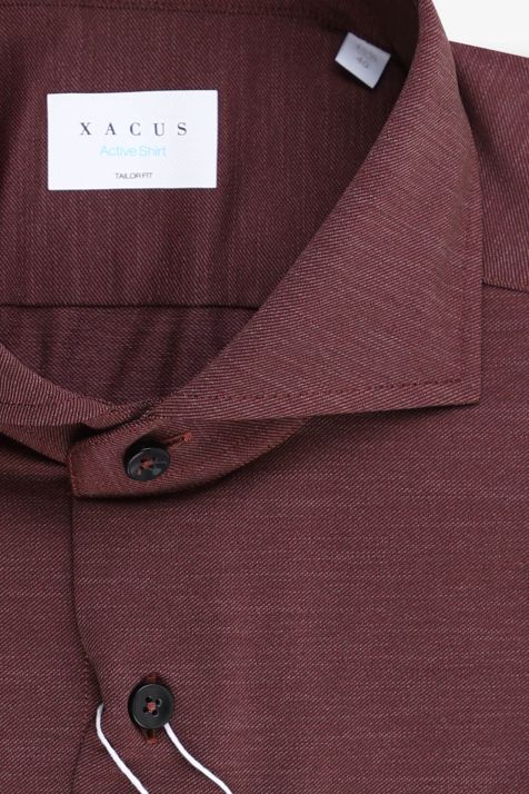 Hemd Herren Xacus Regular Einfarbig  86 % Polyamid, 14 % Elastan kragen Französisch Lange Ärmel