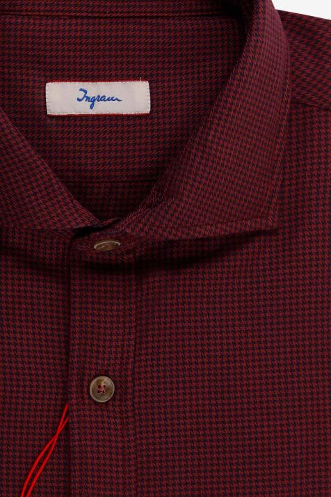 Camisa Hombre Ingram Slim Diseño  100% algodón cuello Francés Manga larga