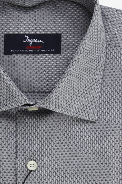 Men's Shirt Ingram Classic Not Iron Semi-plain 100% cotton collar French Long sleeve