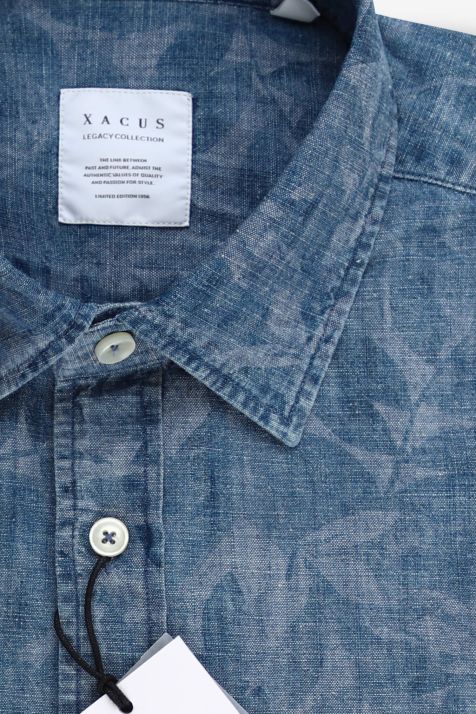 Hemd Herren Xacus Regular Muster 100% Baumwolle kragen Italienisch Lange Ärmel