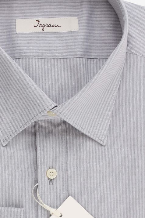 Chemise Homme Ingram Slim Rayures 100% coton col Classique Manche longue