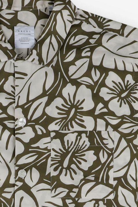 Men's Shirt Xacus Regular Patterned 100% Viscose collar Hawaii Short sleeve
