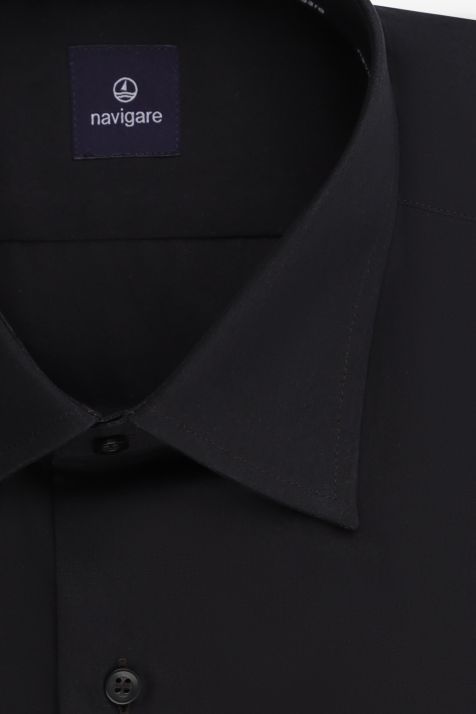 Camisa Hombre Navigare Slim Lisa 100% algodón cuello Francés Manga larga