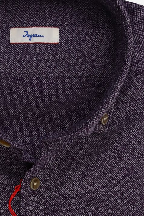 Hemd Herren Ingram Regular Halb Unifarben 100% Baumwolle kragen Button-Down Lange Ärmel