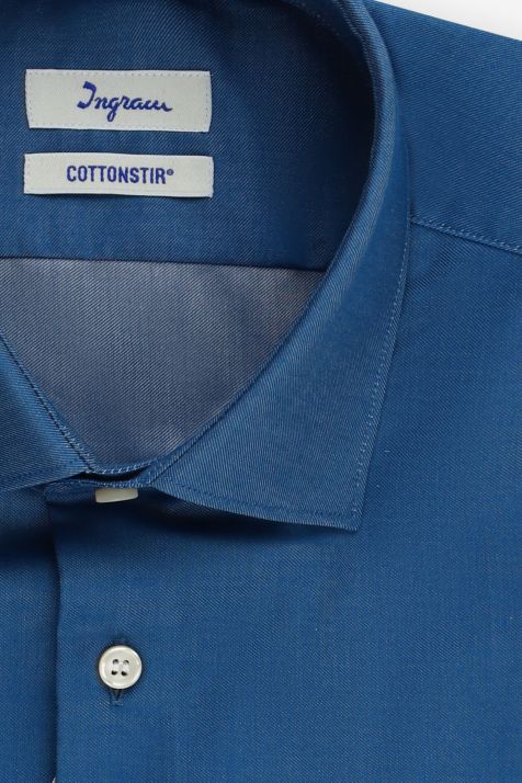 Men's Shirt Ingram Slim Not Iron Plain 100% cotton collar French Long sleeve