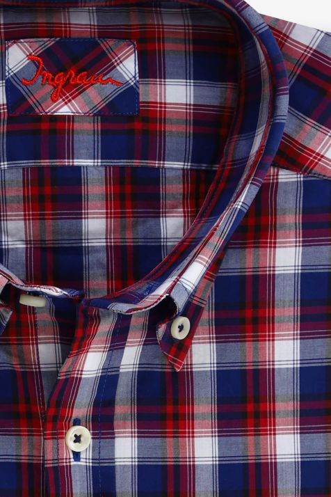 Men's Shirt Ingram Regular Check 100% cotton collar Button down Long sleeve