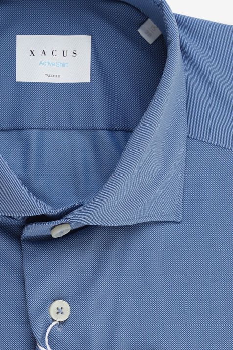 Men's Shirt Xacus Regular Plain  87% polyamide 13% elastane collar French Long sleeve