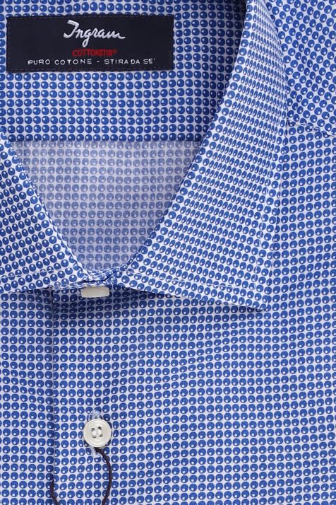 Men's Shirt Ingram Slim Semi-plain 100% cotton collar French Long sleeve
