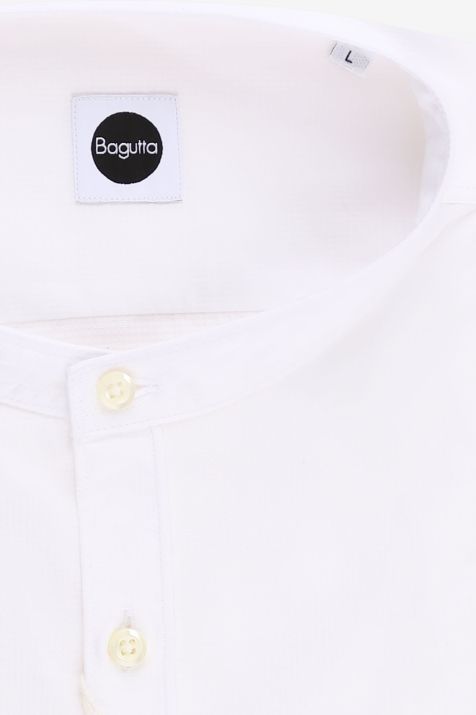 Men's Shirt Bagutta Regular Semi-plain 100% cotton collar Mandarin collar Long sleeve