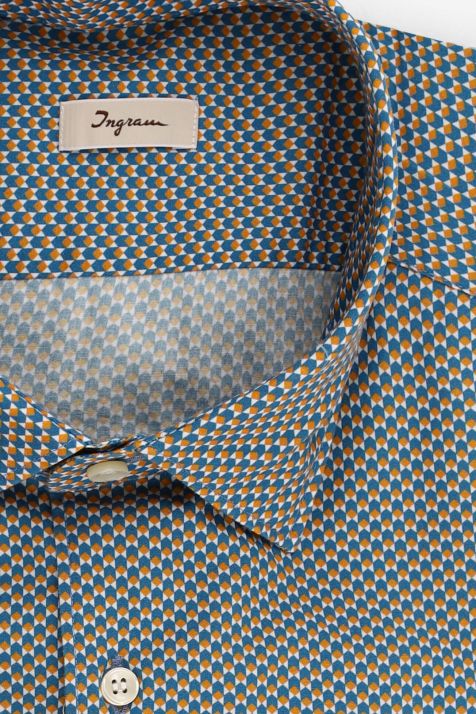 Camisa Hombre Ingram Regular Diseño  100% algodón cuello Francés Manga larga