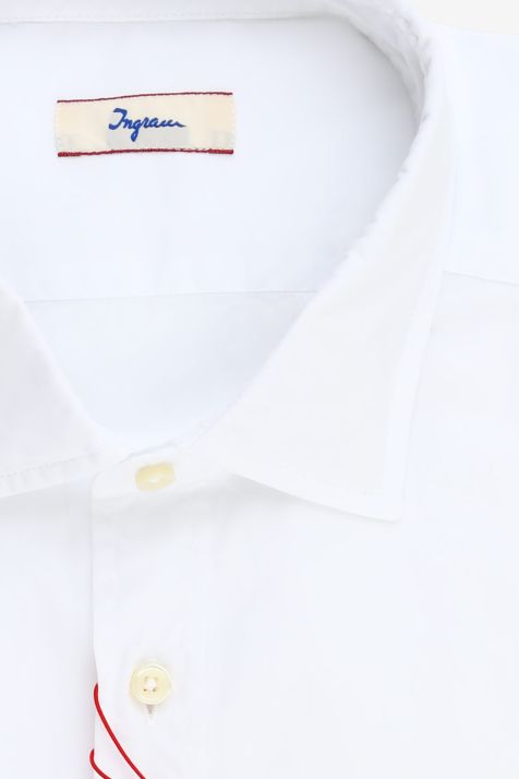 Men's Shirt Ingram Regular Plain 100% cotton collar Italian Long sleeve