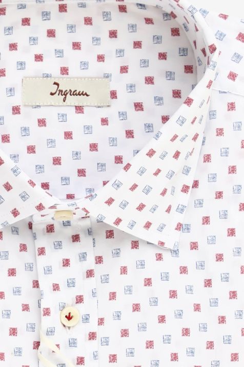Men's Shirt Ingram Classic Patterned 72% cotton 3% elastan 25% pa collar French Long sleeve