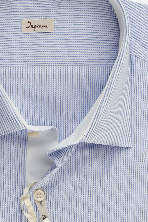 Men's Shirt Ingram Slim Semi-plain 100% cotton collar Italian Long sleeve