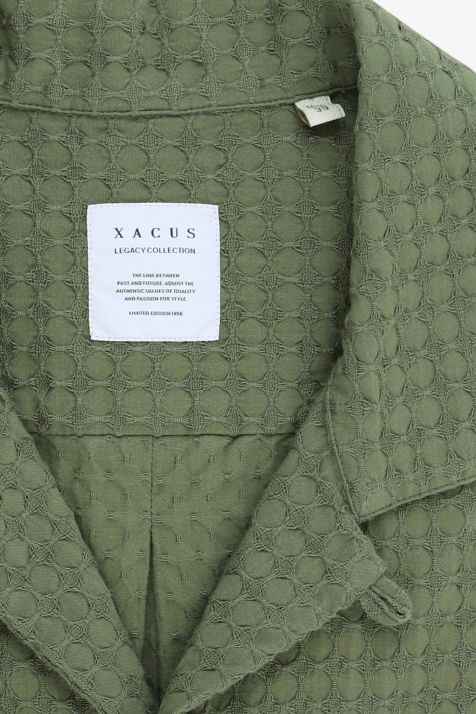 Camisa Hombre Xacus Regular Estampada 100% algodón cuello Hawaiano Manga corta