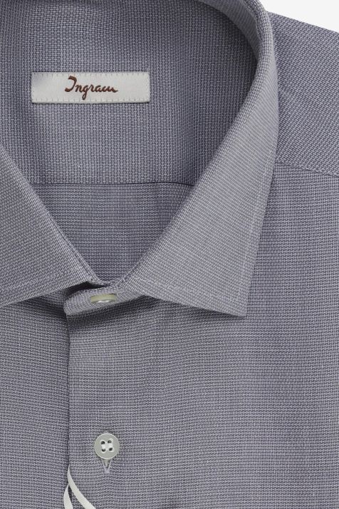 Chemise Homme Ingram Regular Uni 100% coton col Italien Manche longue