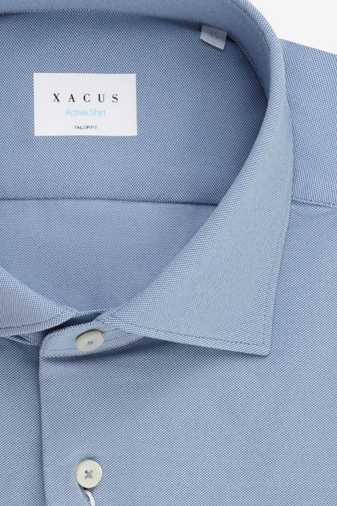 Hemd Herren Xacus Regular Einfarbig  86 % Polyamid, 14 % Elastan kragen Französisch Lange Ärmel
