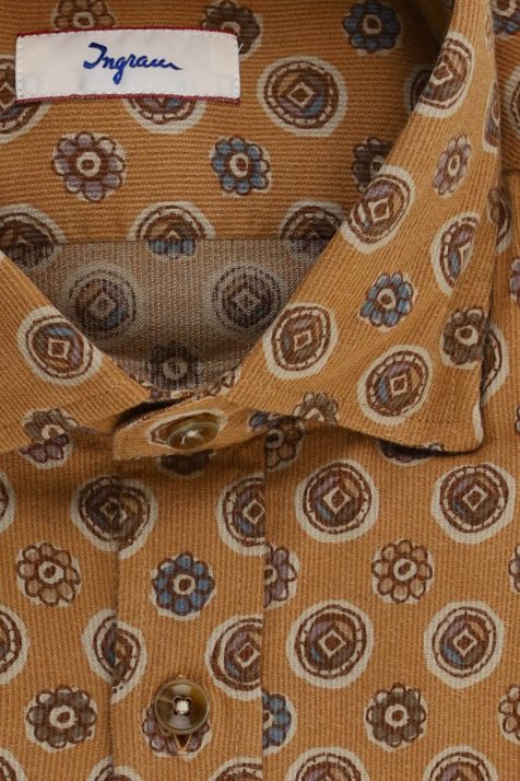 Men's Shirt Ingram Slim Patterned 44% viscose 28% cotton 28% modal collar French Long sleeve