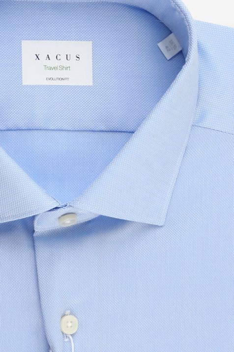 Chemise Homme Xacus Classic Sans Repassage Uni 100% coton col Italien Manche longue