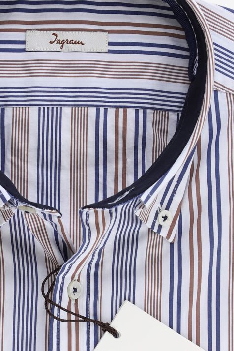 Chemise Homme Ingram Slim Rayures 72% coton 3% elastan 25% pa col Boutonné Manche longue