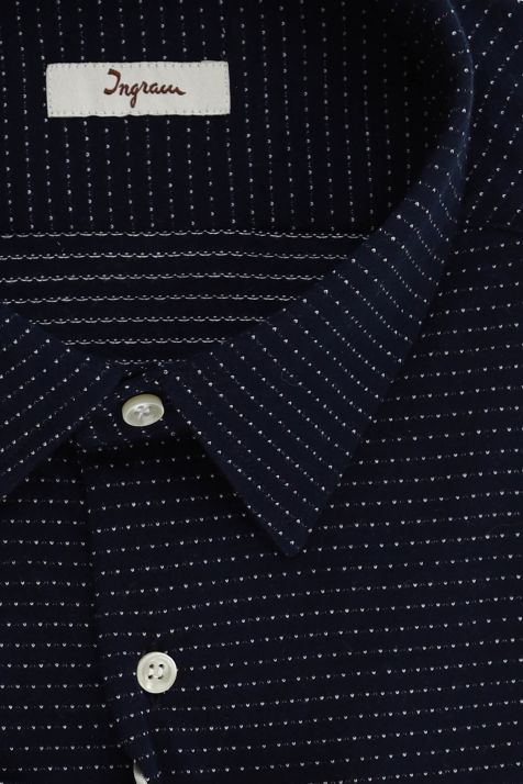 Men's Shirt Ingram Regular Semi-plain 100% cotton collar Italian Long sleeve