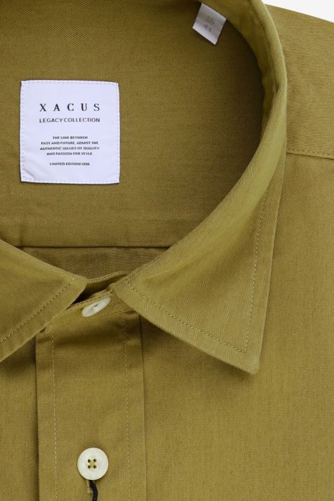 Men's Shirt Xacus Regular Plain 100% cotton collar French Long sleeve