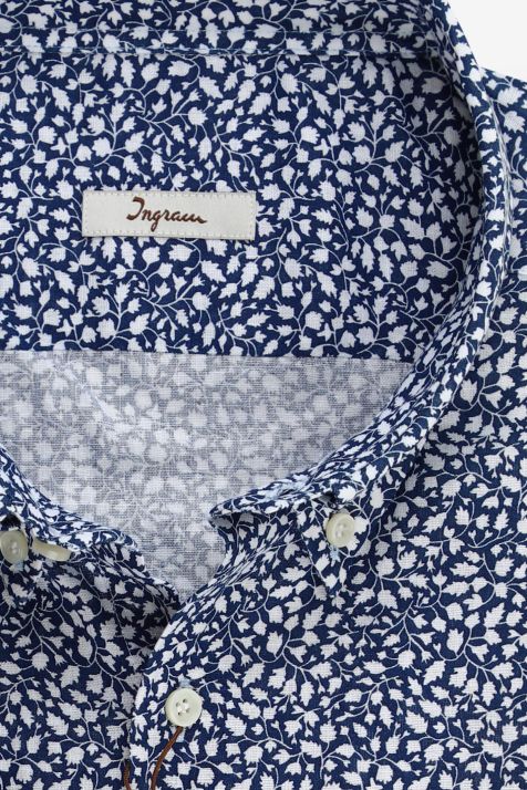Camisa Hombre Ingram Regular Estampada 55% lino, 45% algodón cuello Abotonado Manga larga