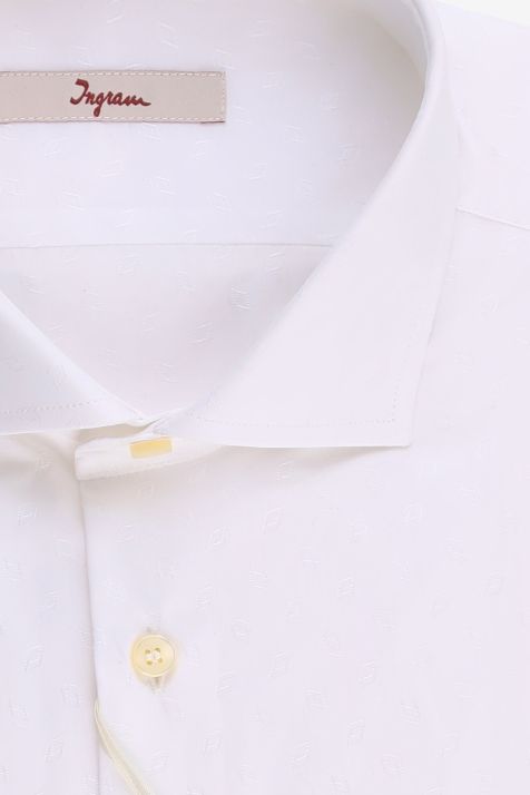 Hemd Herren Ingram Slim Muster 100% Baumwolle kragen Französisch Lange Ärmel
