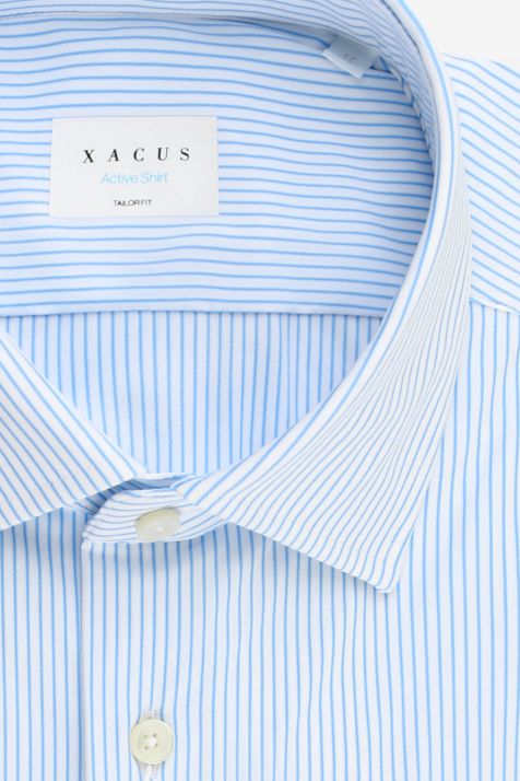 Men's Shirt Xacus Regular Stripe 86%  polyamide 14% elastane collar French Long sleeve