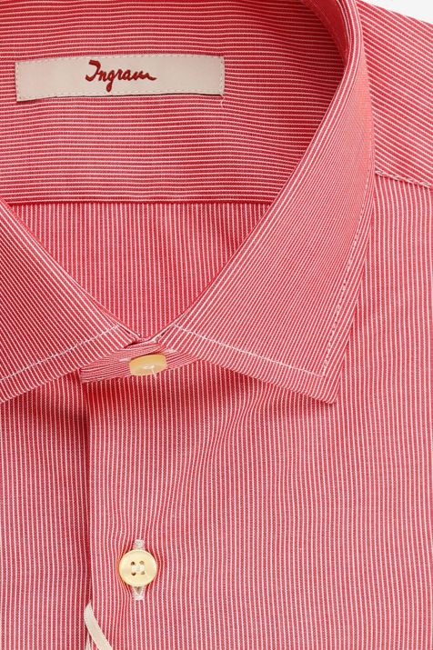 Men's Shirt Ingram Slim Stripe 100% cotton collar French Long sleeve