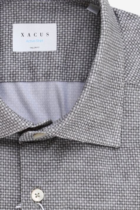 Men's Shirt Xacus Regular Semi-plain 86%  polyamide 14% elastane collar French Long sleeve