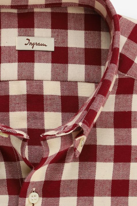 Men's Shirt Ingram Regular Check 100% winter cotton collar Button down Long sleeve
