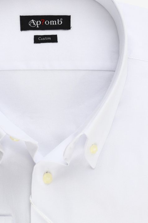 Hemd Herren Aplomb Regular Einfarbig 100% Baumwolle kragen Button-Down Lange Ärmel