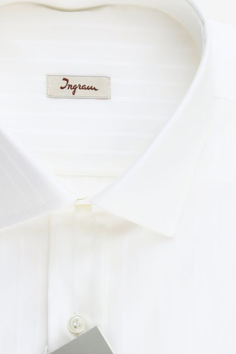 Camisa Hombre Ingram Classic Rayas 100% algodón cuello Francés Manga larga
