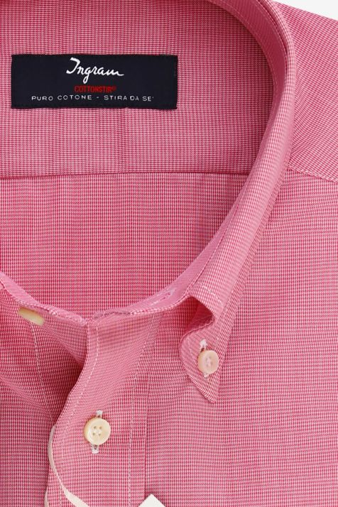 Men's Shirt Ingram Regular Not Iron Semi-plain 100% cotton collar Button down Long sleeve