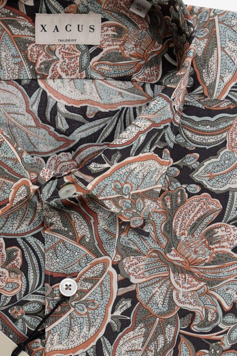 Men's Shirt Xacus Regular Patterned 100% cotton collar Italian Long sleeve