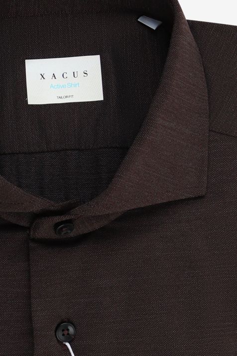 Men's Shirt Xacus Regular Plain  87% polyamide 13% elastane collar French Long sleeve