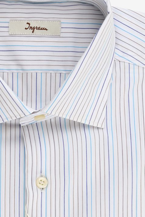 Camisa Hombre Ingram Slim Rayas 72% algodón 3% elastan 25% pa cuello Francés Manga larga
