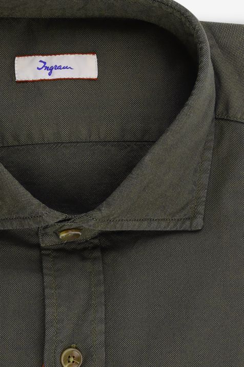 Men's Shirt Ingram Slim Plain 100% cotton collar French Long sleeve