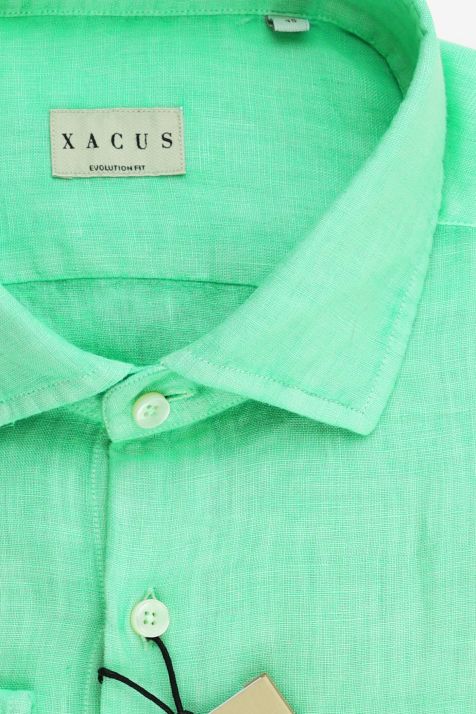 Chemise Homme Xacus Classic Uni 100% lin col Italien Manche longue