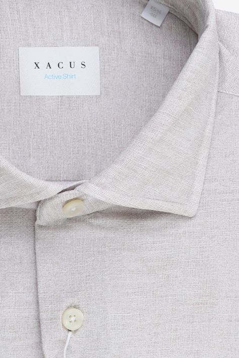 Men's Shirt Xacus Regular Plain 86% poliammide 14% elastan  collar French Long sleeve