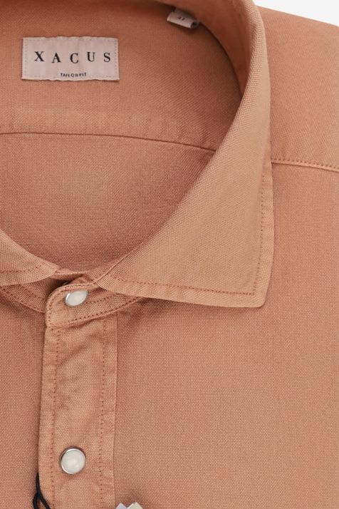 Men's Shirt Xacus Regular Plain 100% cotton collar French Long sleeve