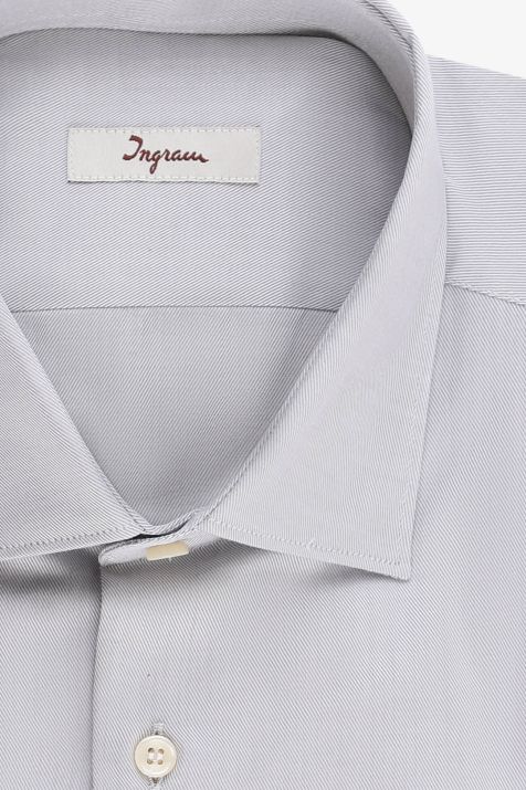 Men's Shirt Ingram Slim Plain 96% cotton 4% elastan collar French Long sleeve
