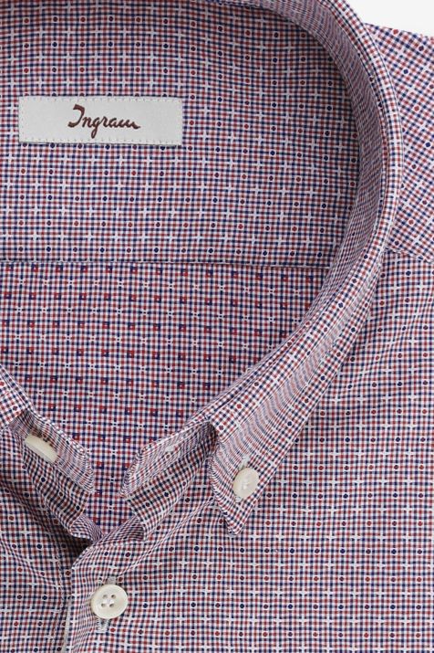 Camisa Hombre Ingram Regular Diseño  100% algodón cuello Abotonado Manga corta