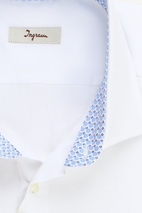 Camisa Hombre Ingram Regular Lisa 100% algodón cuello Francés Manga larga