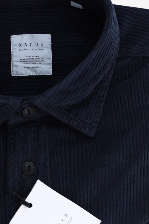 Hemd Herren Xacus Regular Einfarbig 100% Baumwolle kragen Italienisch Lange Ärmel